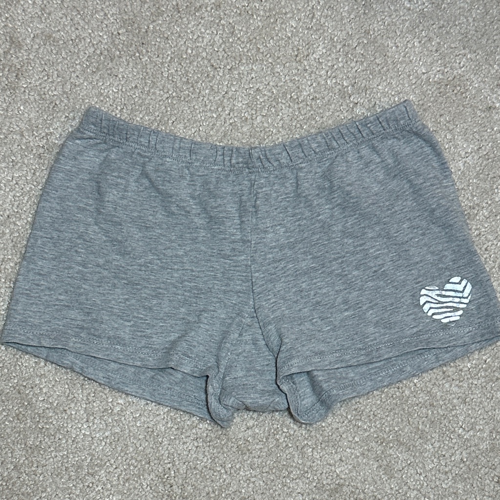 3/$10 Gray Shorts With Heart Design